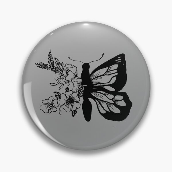 Item preview, Beautiful Grey Butterfly x Flowers Drawing designed and sold by victoriousthing.