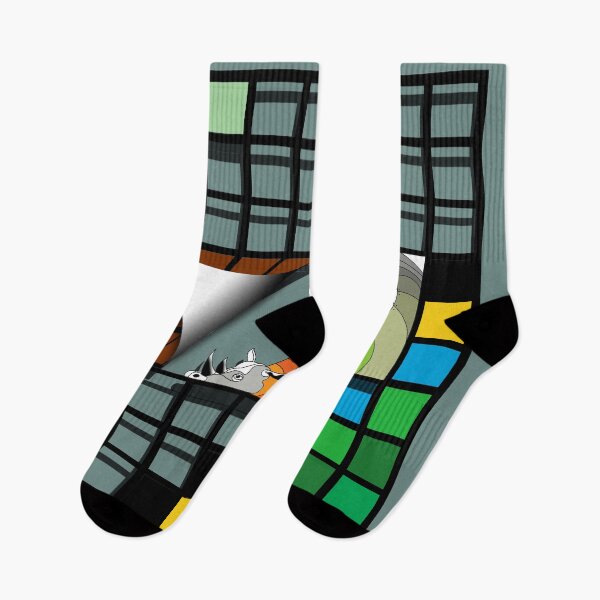Item preview, Rhinoceros, animal, (019.Serengeti, grid, black, yellow, blue, green) Kind, decorative, digital, colorful, designed and sold by Paszkan.