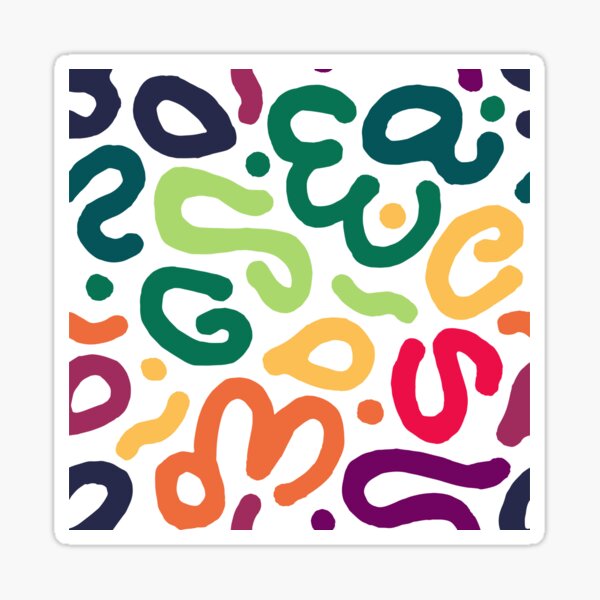 Bold Rainbow Abstract Pattern Shapes Sticker