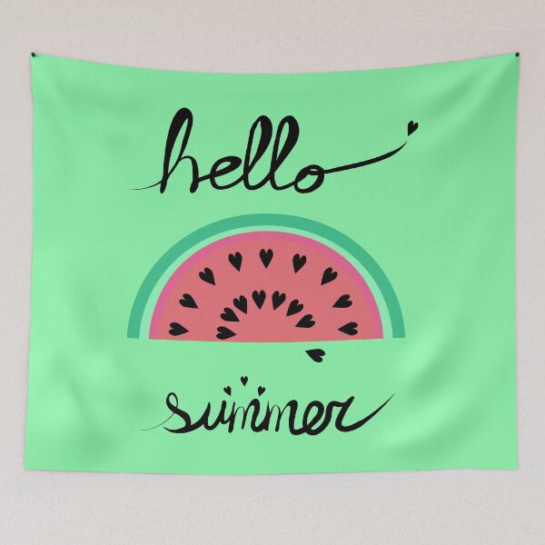 Item preview, Hello Summer watermelon print designed and sold by orangerinka.