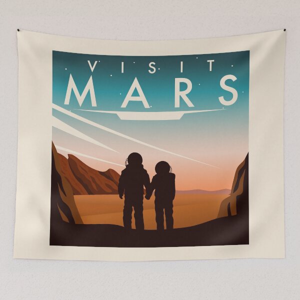 Item preview, Visit Mars | Futuristic Space Tourism Poster designed and sold by SLAG-Creative.
