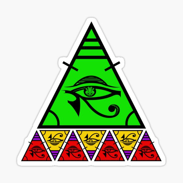 Colorful Eye of Horus Pyramid Sticker