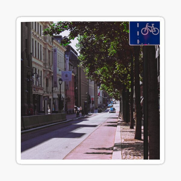 Calm street in Oslo, summer Sticker