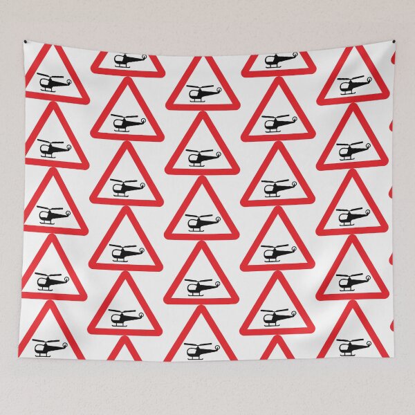 Item preview, UK traffic sign: Low flying helicopters ahead (TSRGDNO 558.1) designed and sold by Spyromike.