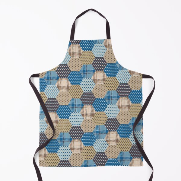 Item preview, Blue and brown exagon patchwork pattern designed and sold by FunnyChameleon.