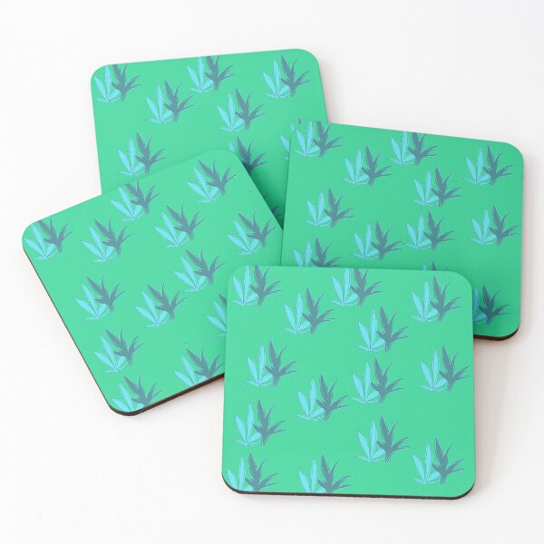 Item preview, Long Dual Sketchy Blue Leaves on Green Background designed and sold by ShaunSandhu.