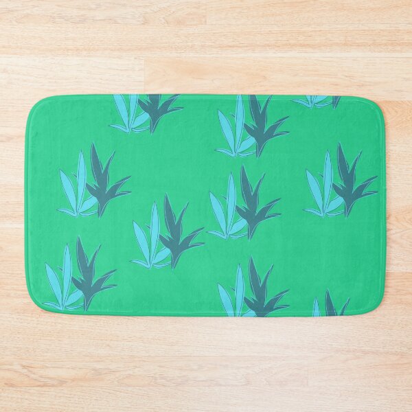 Item preview, Long Dual Sketchy Blue Leaves on Green Background designed and sold by ShaunSandhu.