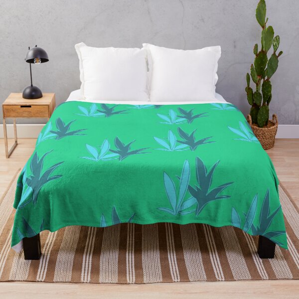 Item preview, Long Dual Sketchy Blue Leaves on Green Background designed and sold by ShaunSandhu.
