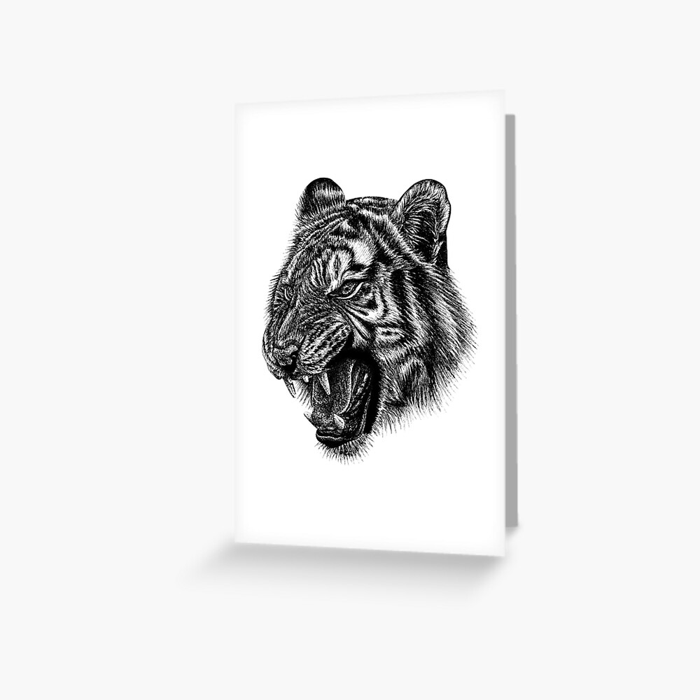 Amur tiger face Greeting Card for Sale by Loren Dowding