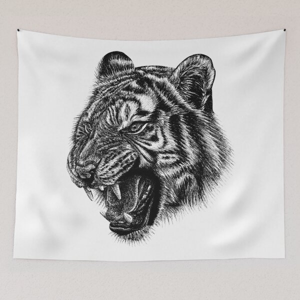 Item preview, Amur tiger face designed and sold by LorenDowding.