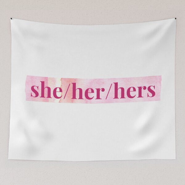 Item preview, she/her/hers pronouns banner designed and sold by nochillaly.