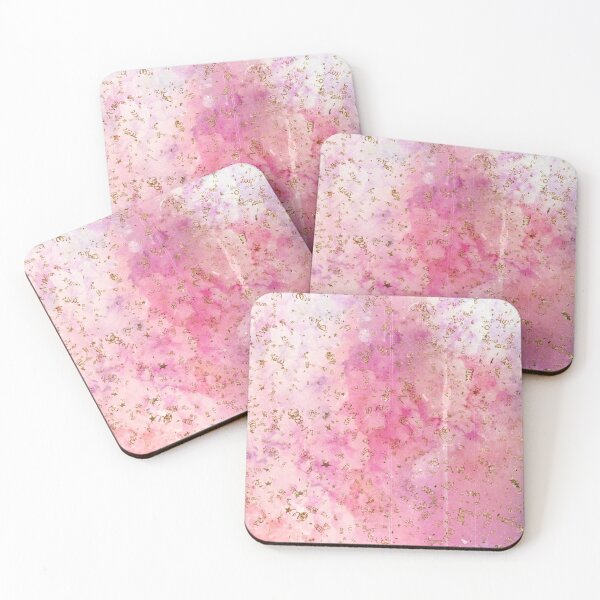 Item preview, Pink Watercolor With Gold Confetti  designed and sold by Designs By YL.