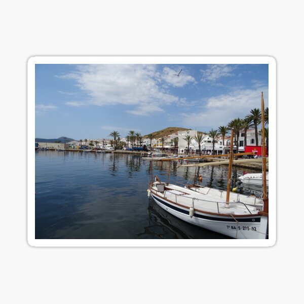 Fishing boat at Fornells, Minorca, Spain Sticker
