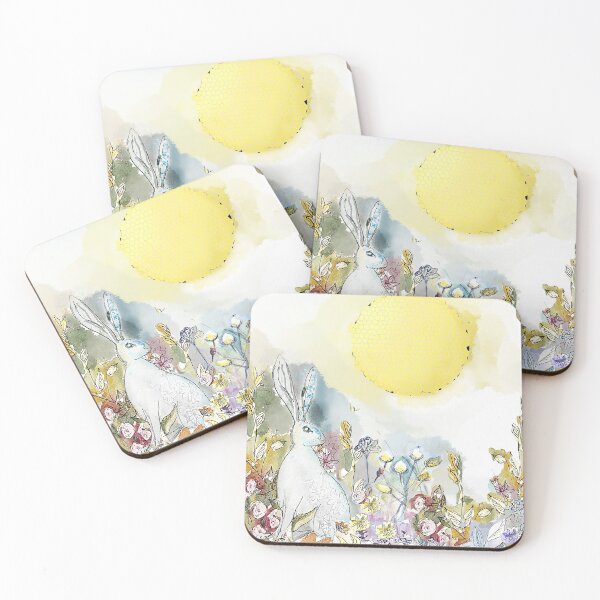 Item preview, Hoppity Hare In Rose Meadow designed and sold by Hoppityhareart.