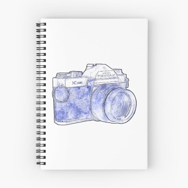 Item preview, Vintage Pentax K1000 35mm Camera Cyanotype Sketch designed and sold by Retro Art Factory.