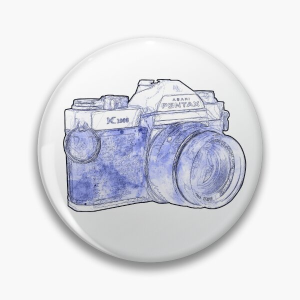 Item preview, Vintage Pentax K1000 35mm Camera Cyanotype Sketch designed and sold by Retro Art Factory.