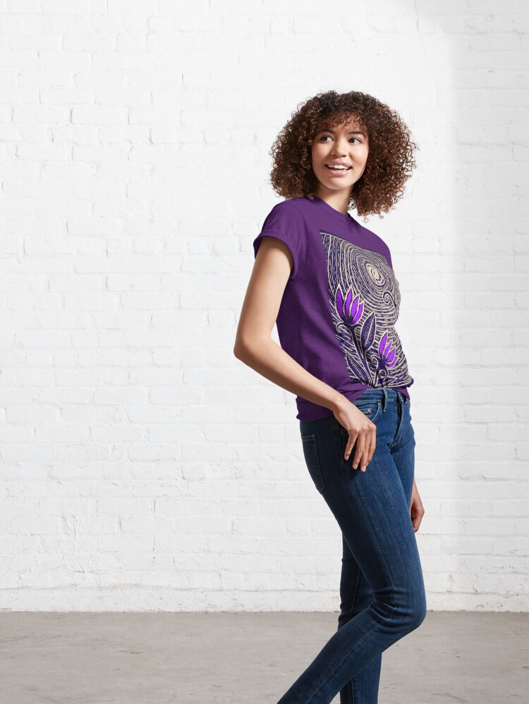 Thumbnail 6 of 7, Classic T-Shirt, Moonflower Blue designed and sold by leonitalee.
