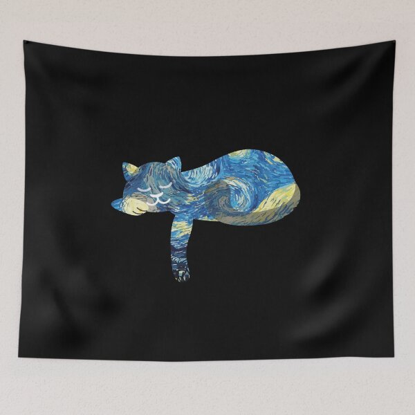 Item preview, Starry Night Cute Cat | Gift Ideas | Fine Art | Van Gogh designed and sold by Fluffy-Vectors.