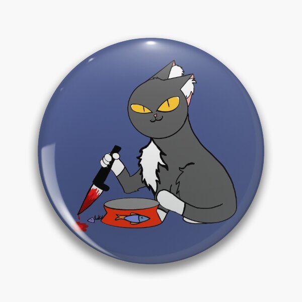 Item preview, Feed me, or else! Angry cat with knife  designed and sold by fluffyfriends.