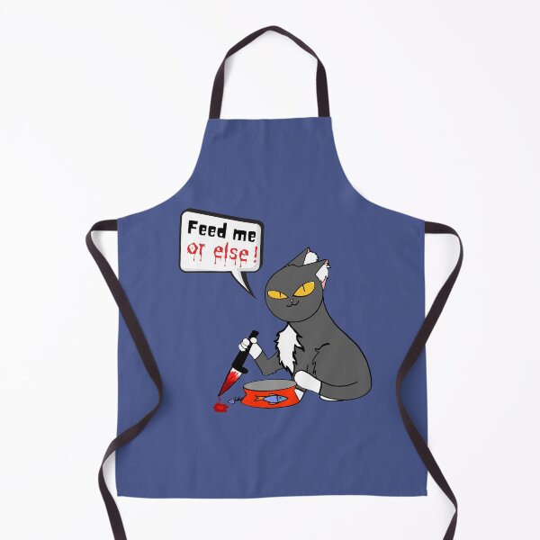 Item preview, Feed me, or else! Angry cat with knife designed and sold by fluffyfriends.
