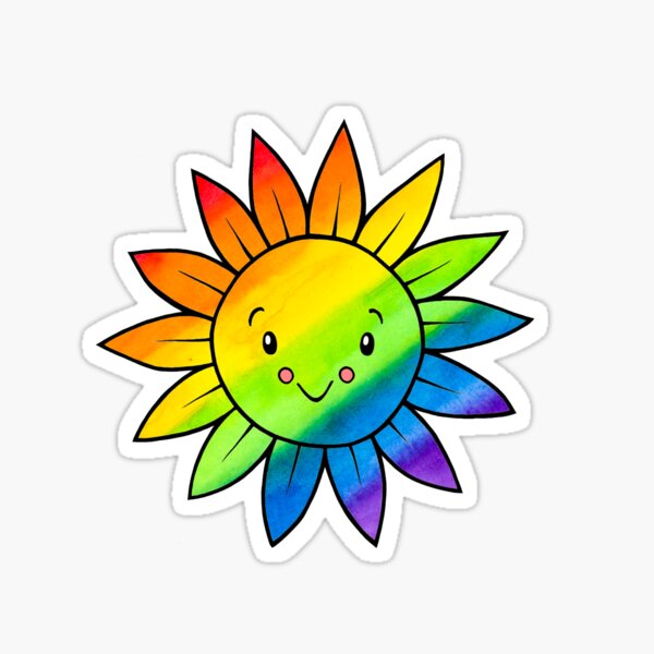 Rainbow Sunflower - Pembina Valley Pride (by Sarah Neville) Sticker