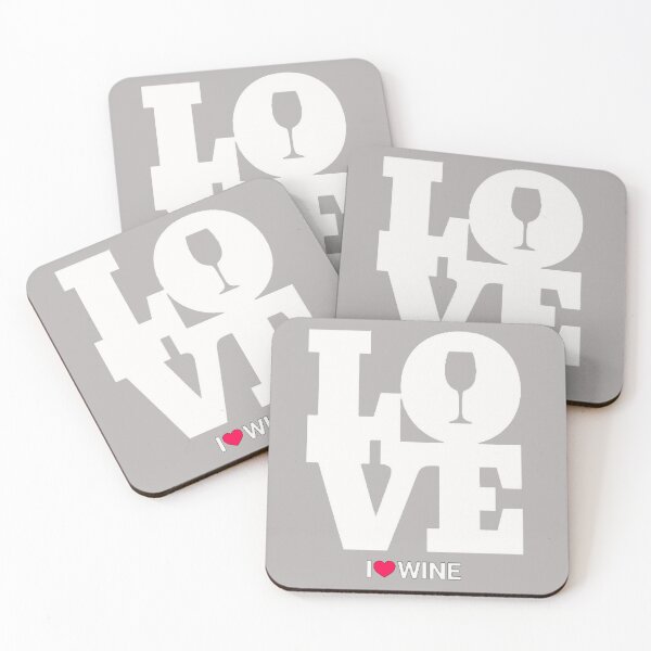 Item preview, I Love Wine Wording Text Label Slogan designed and sold by WearWolfDesigns.