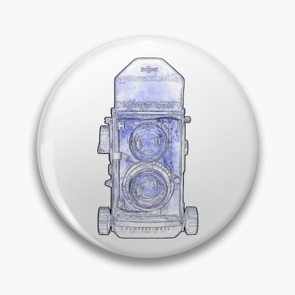 Item preview, Vintage Mamiya 220 Camera Blue Cyanotype Sketch Style designed and sold by Retro Art Factory.