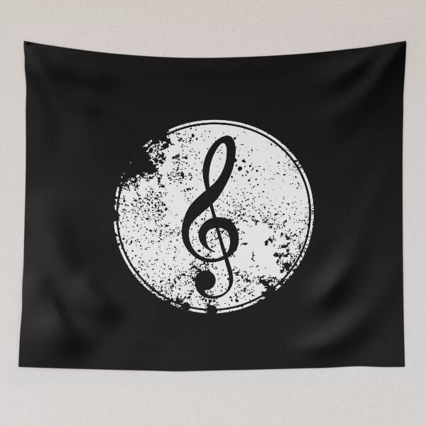 Item preview, Musical Clef Bold Grunge White Circle Design  designed and sold by EarthArtDesigns.