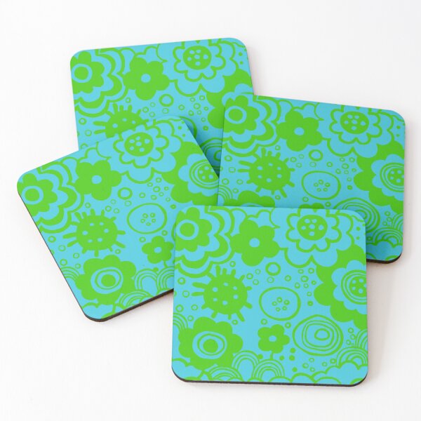 Item preview, Miko flowers, green and blue designed and sold by Lillieoandco.
