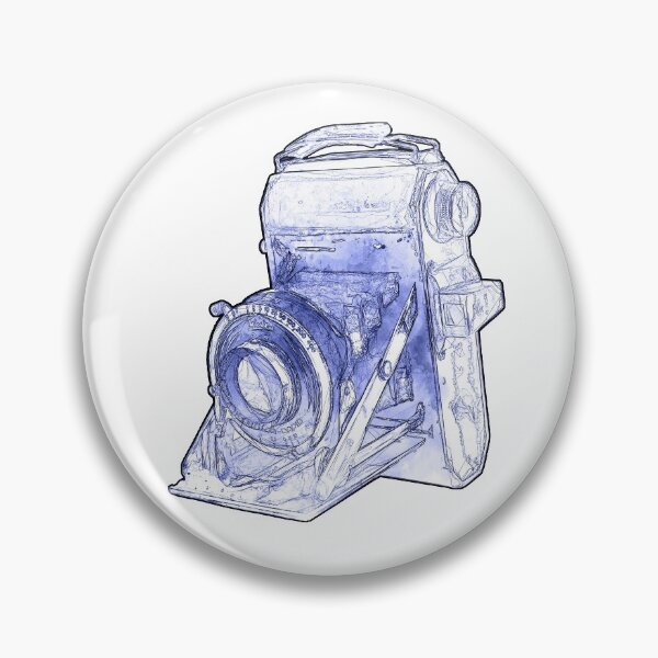Item preview, Vintage Welta 35mm Camera Blue Cyanotype Sketch Style designed and sold by Retro Art Factory.