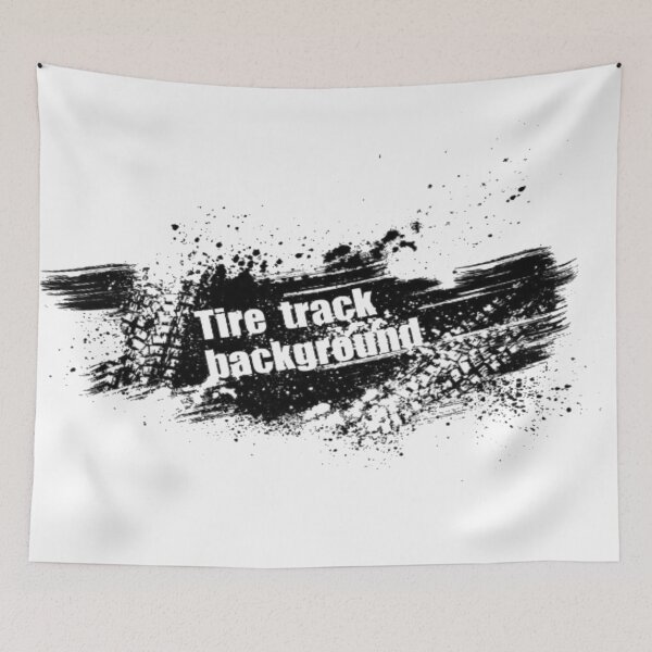 Item preview, Tire Track Background Wording with Tire Marks Black designed and sold by WearWolfDesigns.
