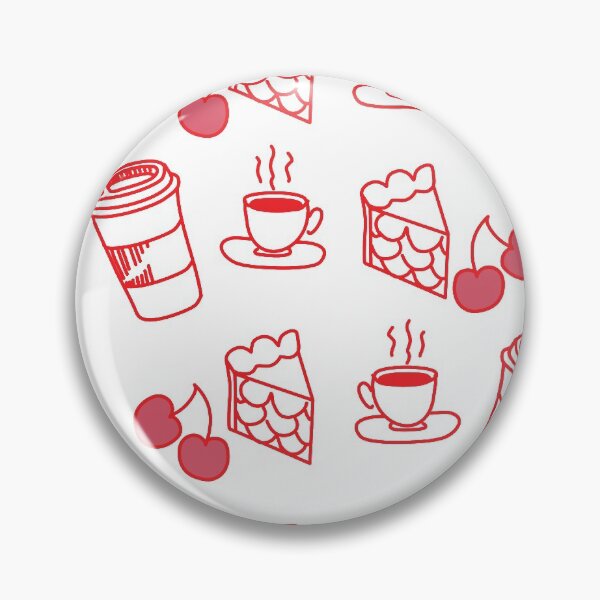 Item preview, Coffee and Cherry Pie Pattern in Red and White designed and sold by LavenderMint.