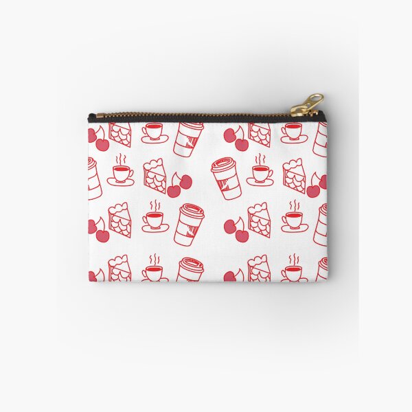 Item preview, Patrón de pastel de café y cereza en rojo y blanco designed and sold by LavenderMint.