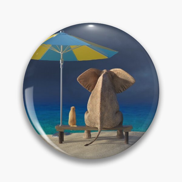 Item preview, elephant and dog look at the stormy sky  designed and sold by Mike Kiev art.