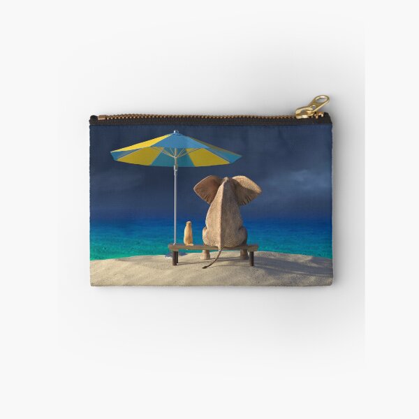 Item preview, elephant and dog look at the stormy sky  designed and sold by Mike Kiev art.