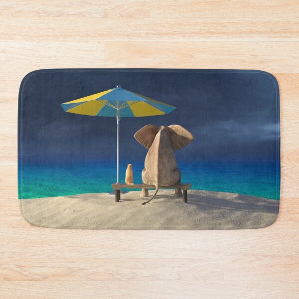 Item preview, elephant and dog look at the stormy sky  designed and sold by Mike Kiev art.