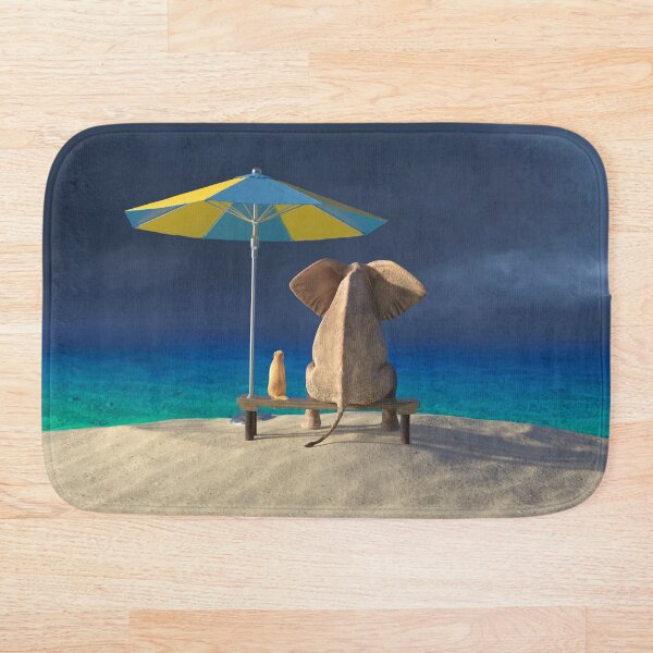 Item preview, elephant and dog look at the stormy sky  designed and sold by Mike Kiev art.