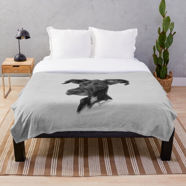 Midnight the Dane Throw Blanket