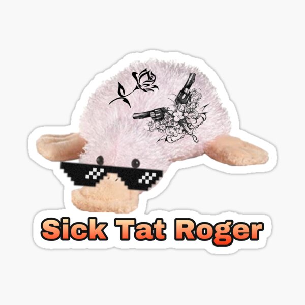 "Webkinz waddles googles sick tattoo roger meme" Sticker for Sale by