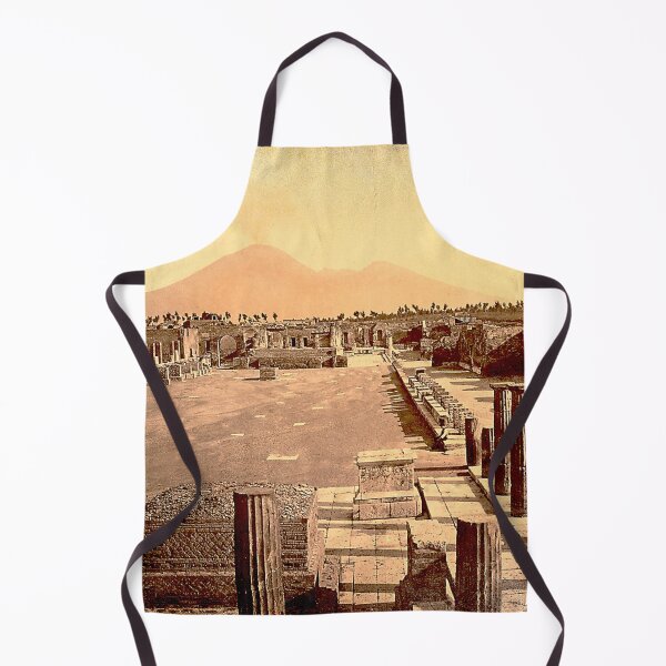 Item preview, Ruins of Ancient Pompeii with Vesuvius, Italy - Antique Sepia designed and sold by Retro Art Factory.