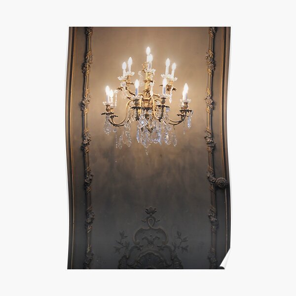Elegant Gold Chandelier Poster