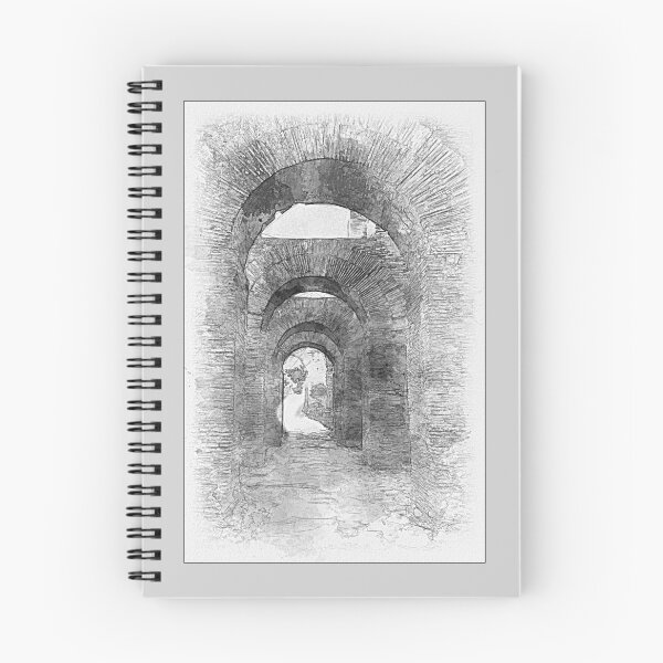 Item preview, Ruins of Palantine HIll in Rome, Black and White Drawing designed and sold by Retro Art Factory.