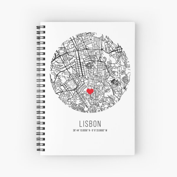 Aperçu de l'œuvre Circle Heart Lisbon City Map créée et vendue par Spicapix.