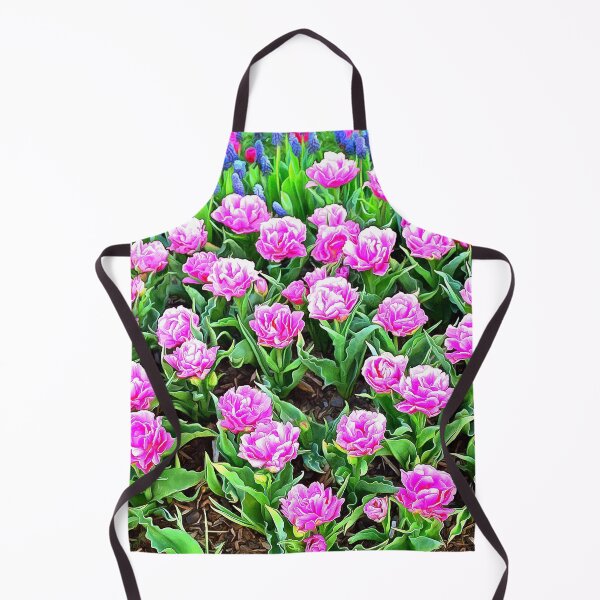 Item preview, Fancy Pink Tulips with Grape Hyacinths designed and sold by SeaChangeDesign.