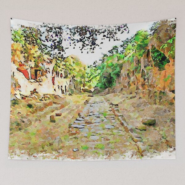 Item preview, Roman road with tuff cliff and Etruscan tombs designed and sold by Giuseppe Cocco.