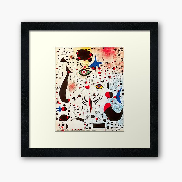 Joan Miro, Ciphers and-constellations in Love with a Woman Framed Art Print