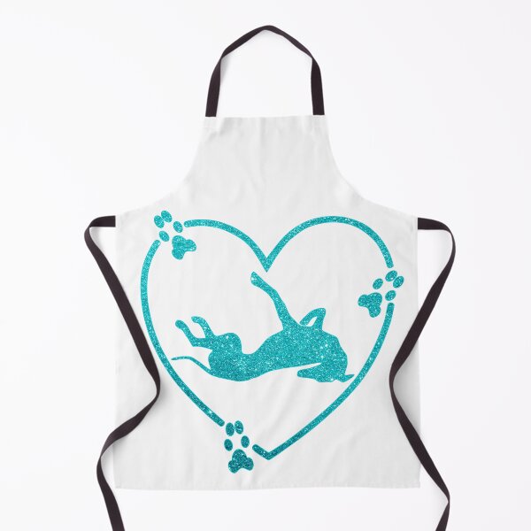 Item preview, Greyhound Roaching Heart Paw Prints Pale Teal Glitter-look designed and sold by GreytGraphicals.
