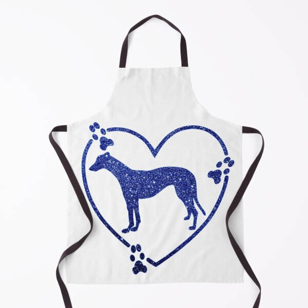 Item preview, Greyhound Standing Heart Paw Prints Dark Blue Glitter-look designed and sold by GreytGraphicals.