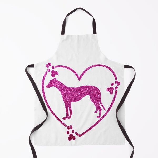 Item preview, Greyhound Standing Heart Paw Prints Pink Glitter-look designed and sold by GreytGraphicals.