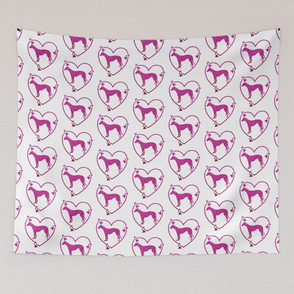Item preview, Greyhound Standing Heart Paw Prints Pink Glitter-look designed and sold by GreytGraphicals.